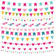 Party bunting vector set N2