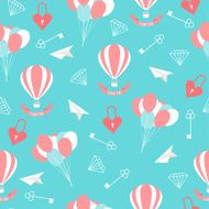 wedding seamless pattern background with isolated cartoon romantic decorative elements N3