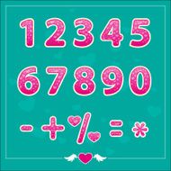 Romantic love illustrations numbers for holidays N2