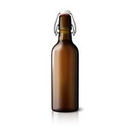 Blank brown realistic retro beer bottle isolated on white background