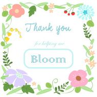 flower bloomThank you card vector