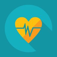 Flat modern design with shadow heart