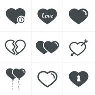hearts Icons Set Vector Design