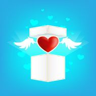 Beautiful heart on the wings of love