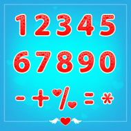 Romantic love illustrations numbers for holidays N3