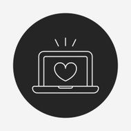 love computer line icon