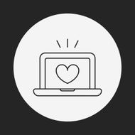 love computer line icon N3