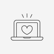 love computer line icon N4