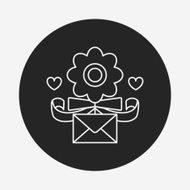 flower bouquet line icon