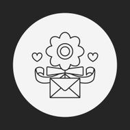 flower bouquet line icon N3