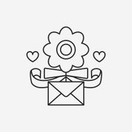 flower bouquet line icon N4