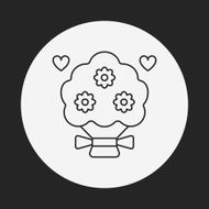 flower bouquet line icon N7