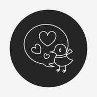 lover birds line icon