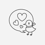 lover birds line icon N4