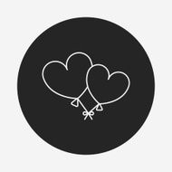 heart balloon line icon