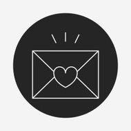 love letter line icon