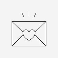 love letter line icon N4