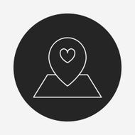 love location line icon