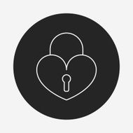 lover lock line icon