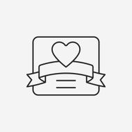 love letter line icon N8