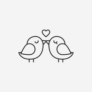 lover birds line icon N8