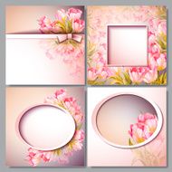 Spring flowers invitation template card