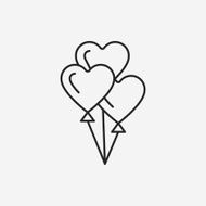heart balloon line icon N8