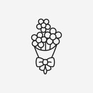 flower bouquet line icon N12