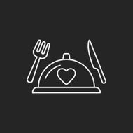 valentine&#039;s day meal line icon N2