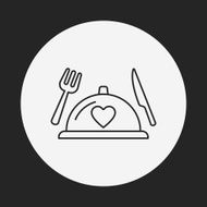 valentine&#039;s day meal line icon N3
