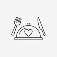 valentine&#039;s day meal line icon N4