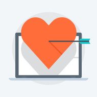 Heart flat style colorful vector icon
