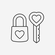 lover lock line icon N8