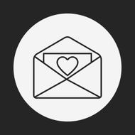 love letter line icon N11