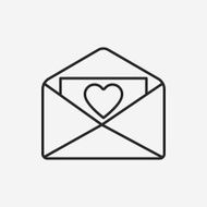 love letter line icon N12