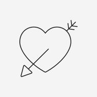 love heart line icon N32