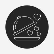 valentine&#039;s day meal line icon N5