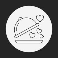 valentine&#039;s day meal line icon N7