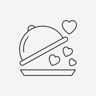 valentine&#039;s day meal line icon N8