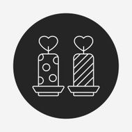 valentine's day candle line icon
