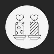valentine's day candle line icon N3