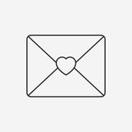 love letter line icon N16