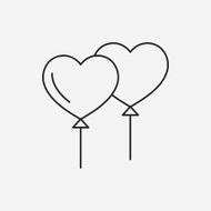 heart balloon line icon N12