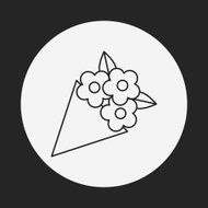 flower bouquet line icon N23