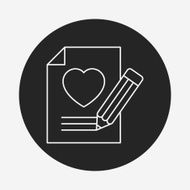 love letter line icon N17