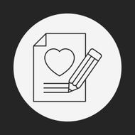 love letter line icon N19