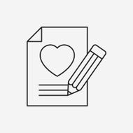 love letter line icon N20