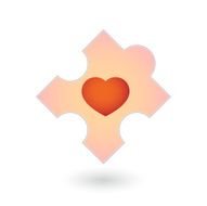 Heart and puxxle piece