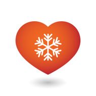 Heart with a snow icon