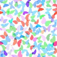Colorful butterflies set summer seamless pattern on white background Vector